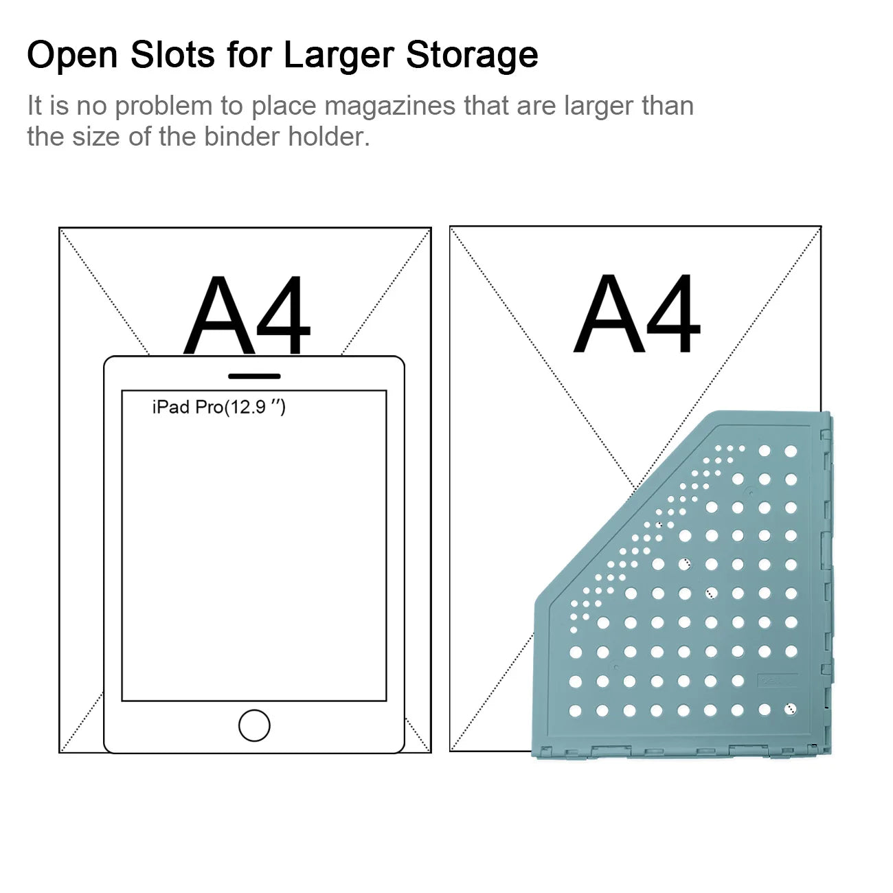 4 Grid Bookends Magazine File Holder