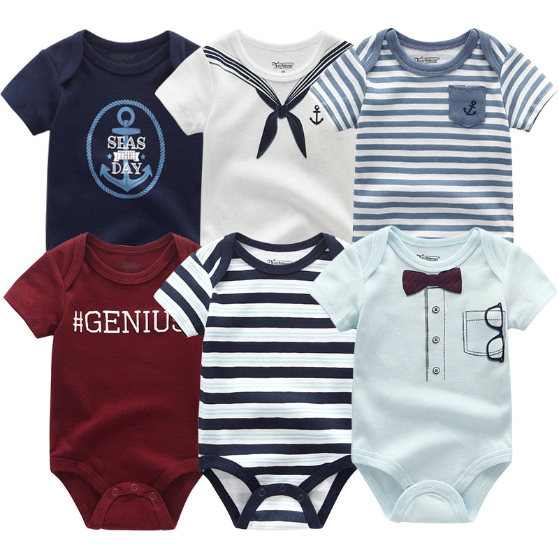 6PCS/Set Unisex Newborn Baby Cotton Cartoon Girls Jumpsuits