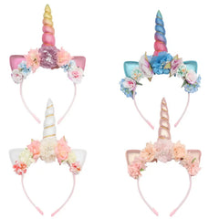 Princess Pink Unicorn Flower Headband