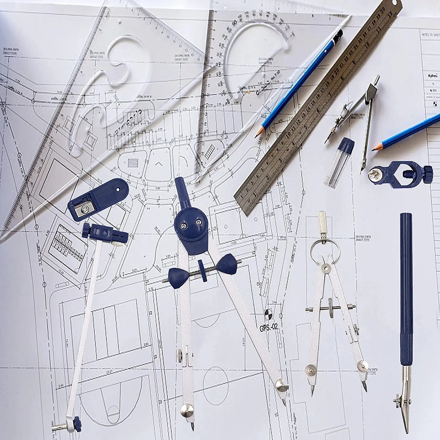 9Pc Drafting Compass for Geometry Set