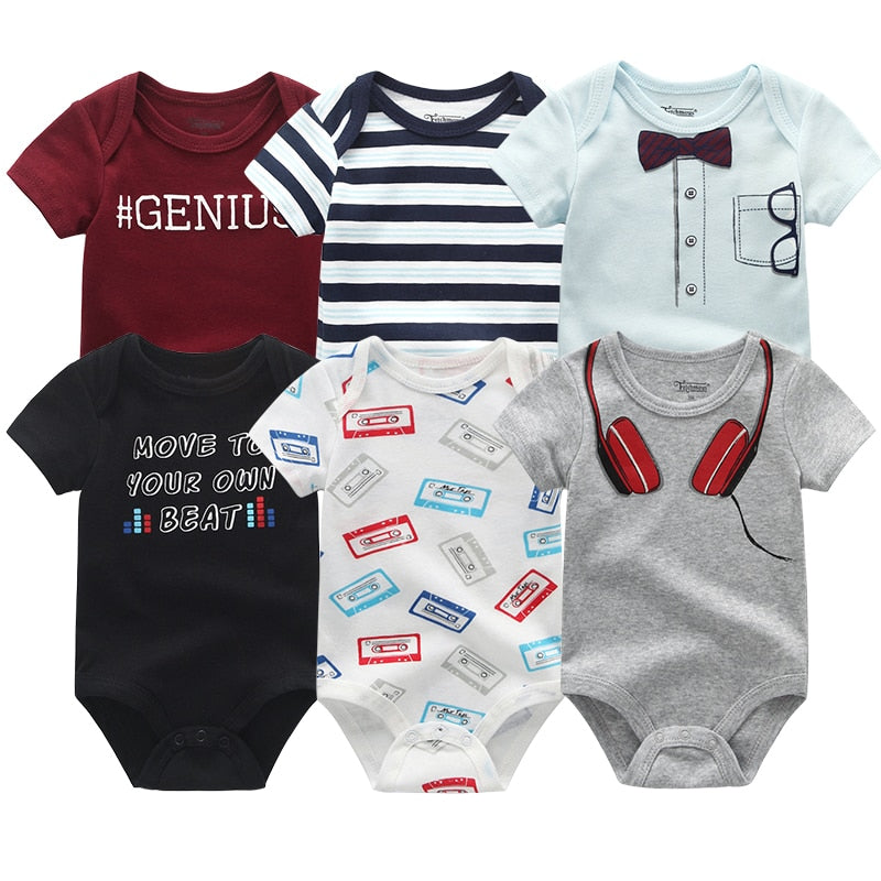 6PCS/Set Unisex Newborn Baby Cotton Cartoon Girls Jumpsuits