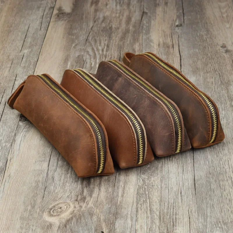 Handmade Genuine Leather Pencil Bag