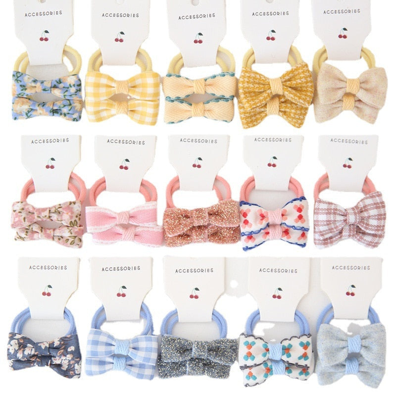 Baby Hair Band Girls Ties Bows Elastic Rubber Band Scrunchies