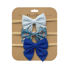 3pcs/Set Cotton Nylon Headbands Baby Hair Bows