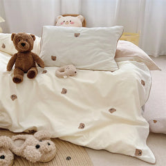 Bear Embroidered Bedding Set