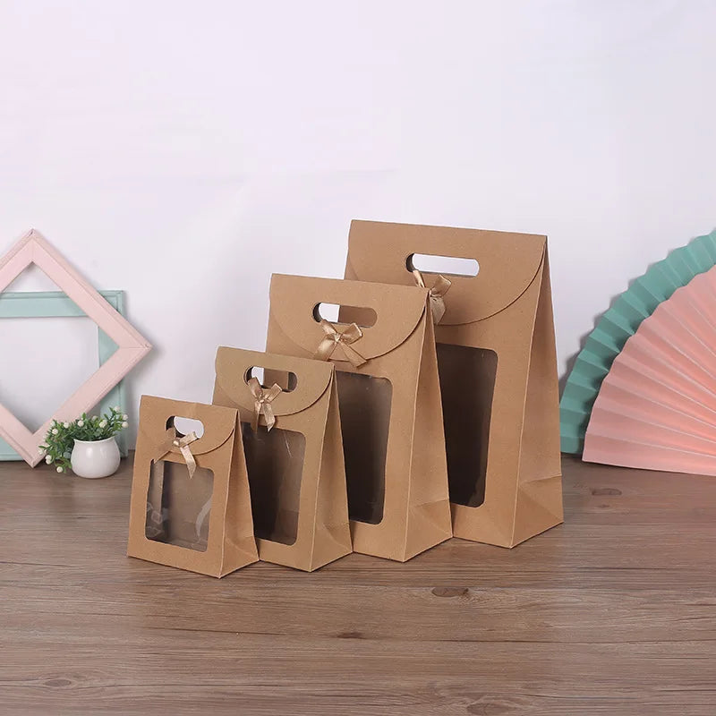 Clear Window Kraft Paper Gift Bags