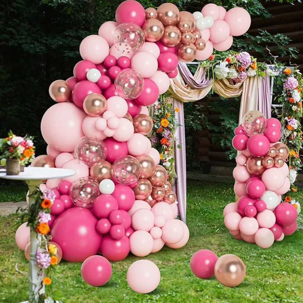 Pink Rose Balloon Arch Kids