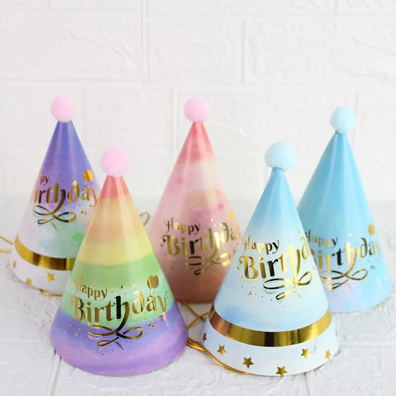 5PCS Paper Cone Birthday Hats