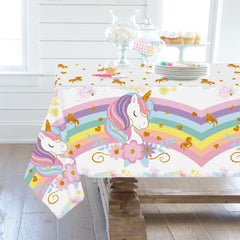 Rainbow Unicorn PE Tablecloth