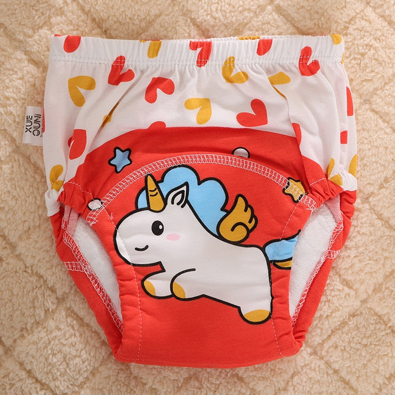 6 Layers Cute Cartoon Training Pants Baby Washable Underwear Infant Breathable Reusable Nappies