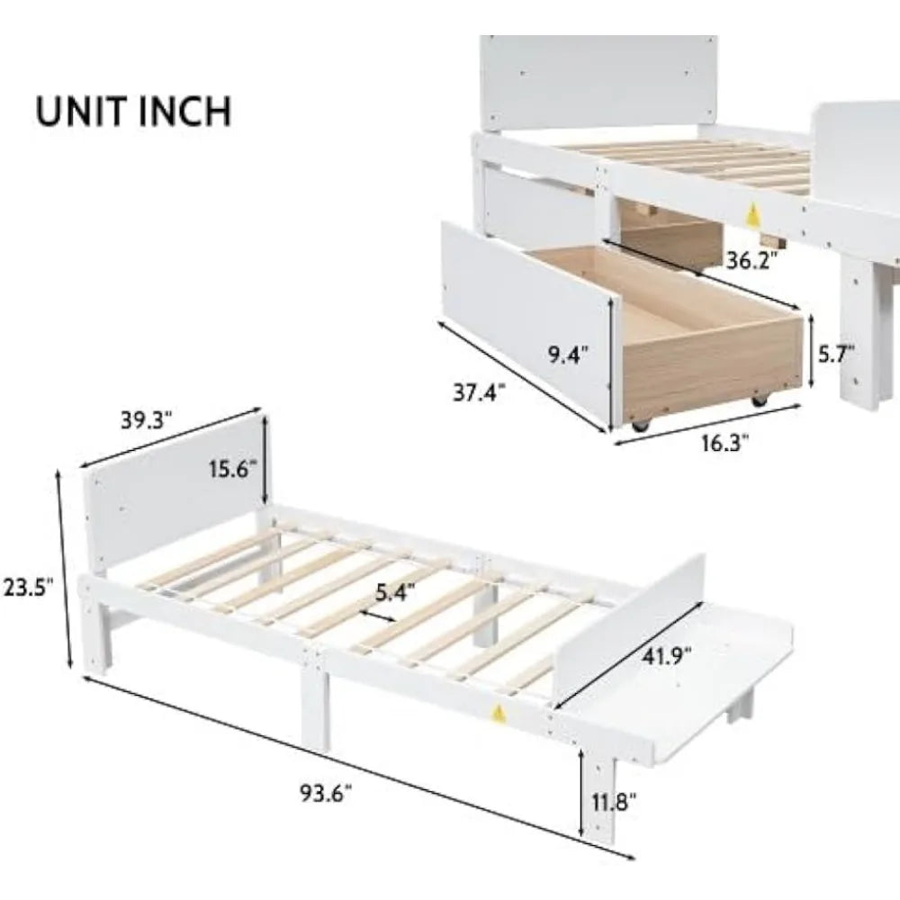 Twin Size Wooden Bed