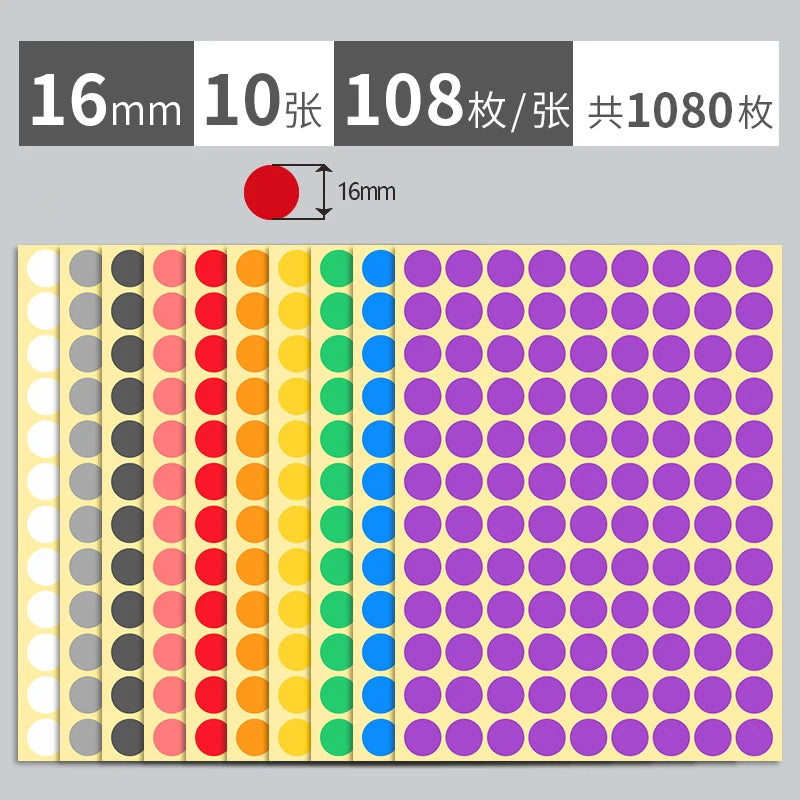 Round Color Coded Adhesive Label