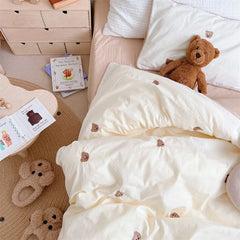 Bear Embroidered Bedding Set