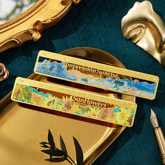 Retro Floral Mountains Landscape Ruler