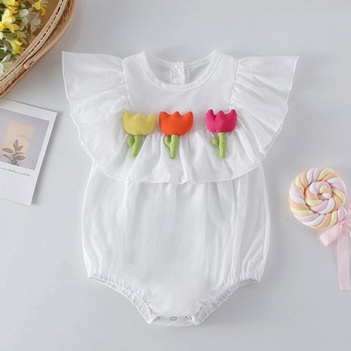 Toddler Baby Girl Romper Print Infant Jumpsuit 0-24M