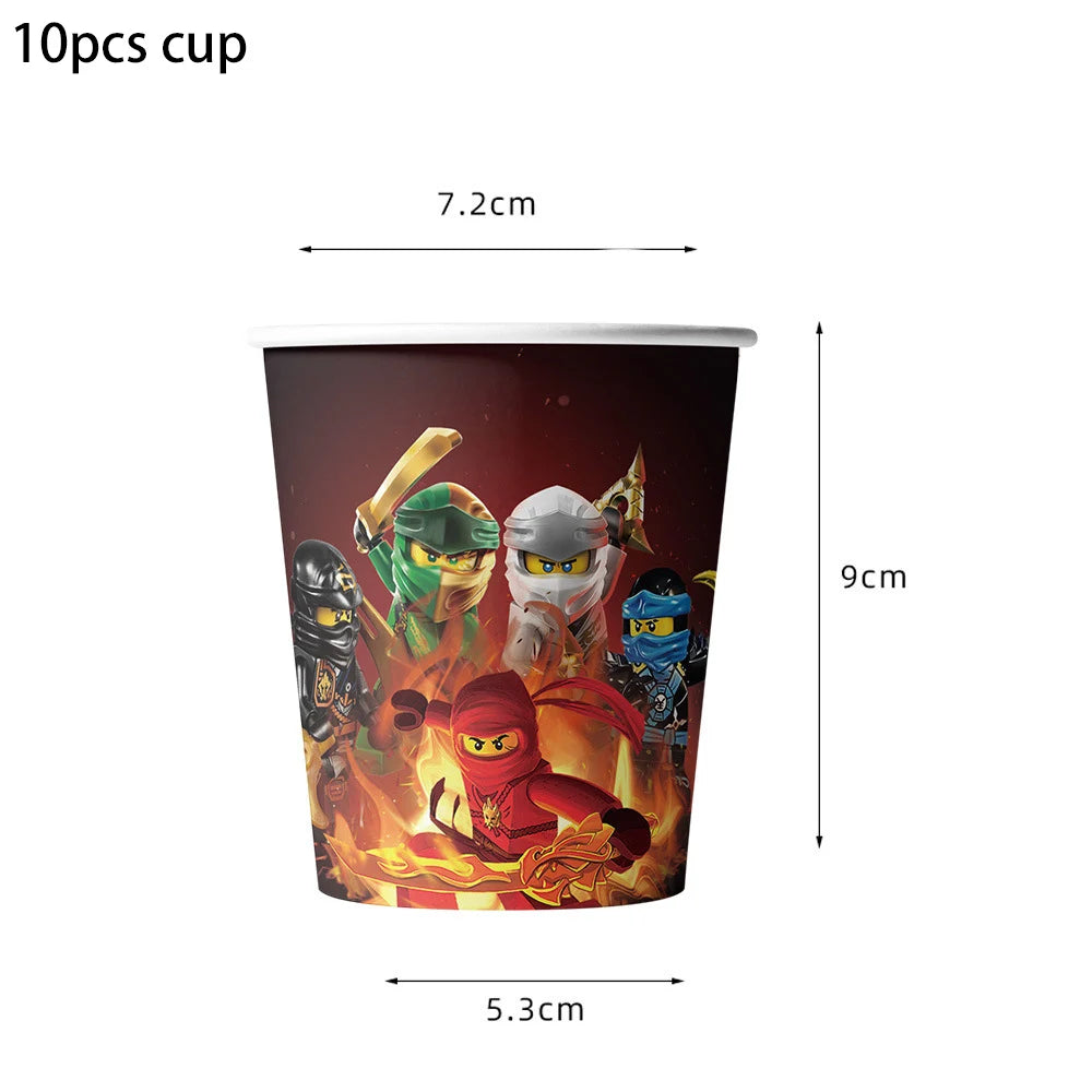 Cartoon Ninja Party Disposable Tableware