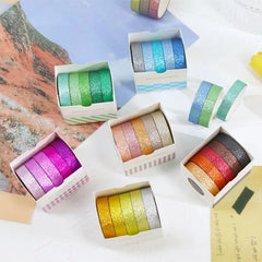 5Rolls Glitter Washi Tape Set