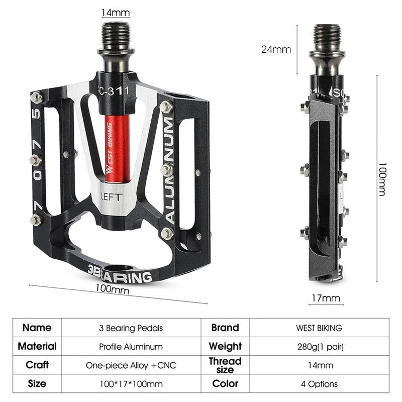 Anti-Slip Road Bike Flat Pedals