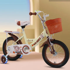 Children's Bicycle With Auxiliary Wheels & Basket