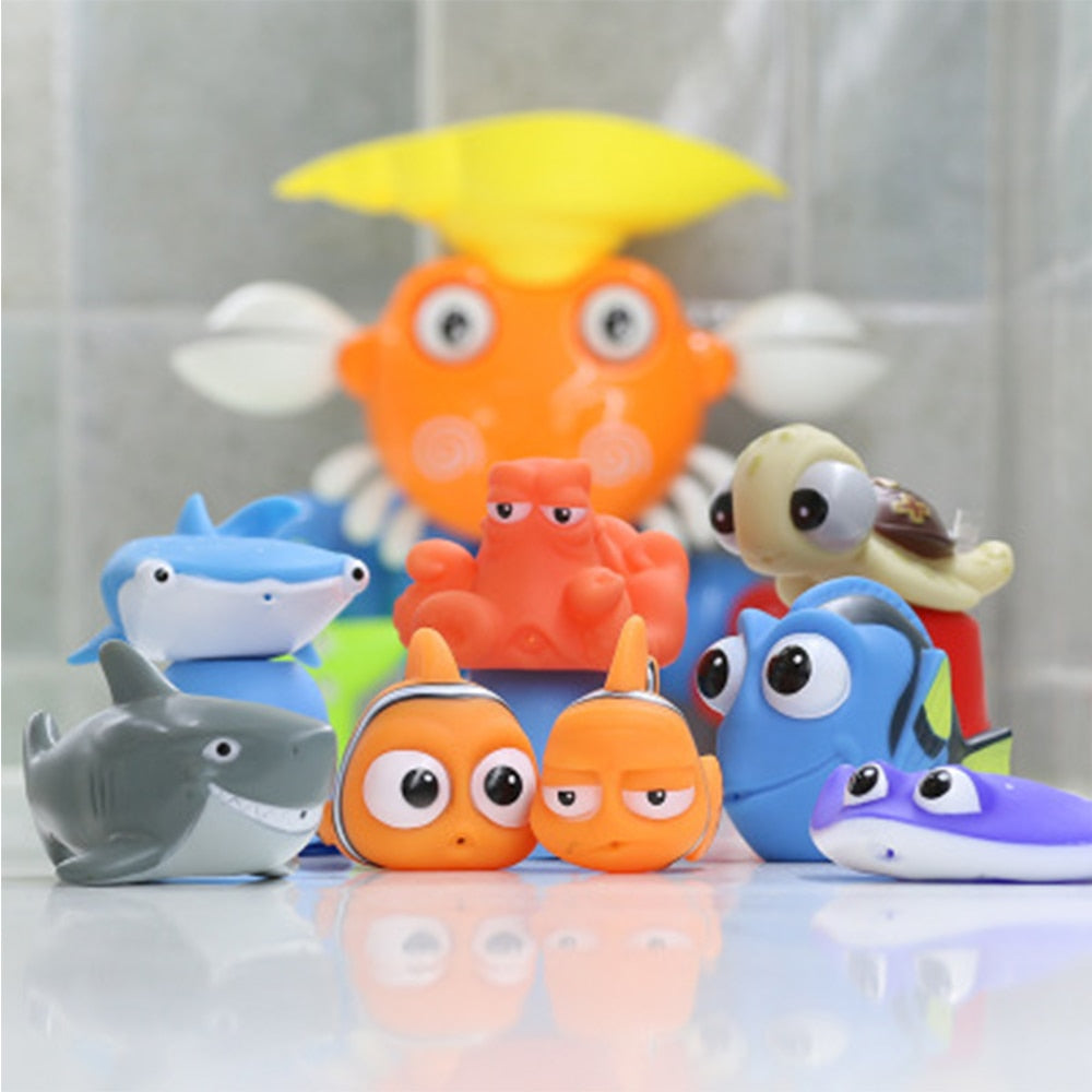 Baby Bath Toys Finding Fish Float Spray Water Squeeze Toys