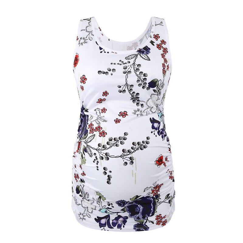 Maternity Tops Basic Maternity Clothes Tank Top Pregnancy Shirt Ruched Casual