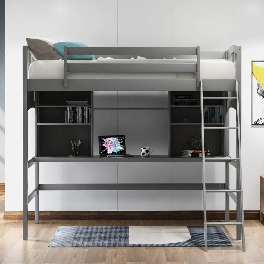 Twin Loft Bed with Desk