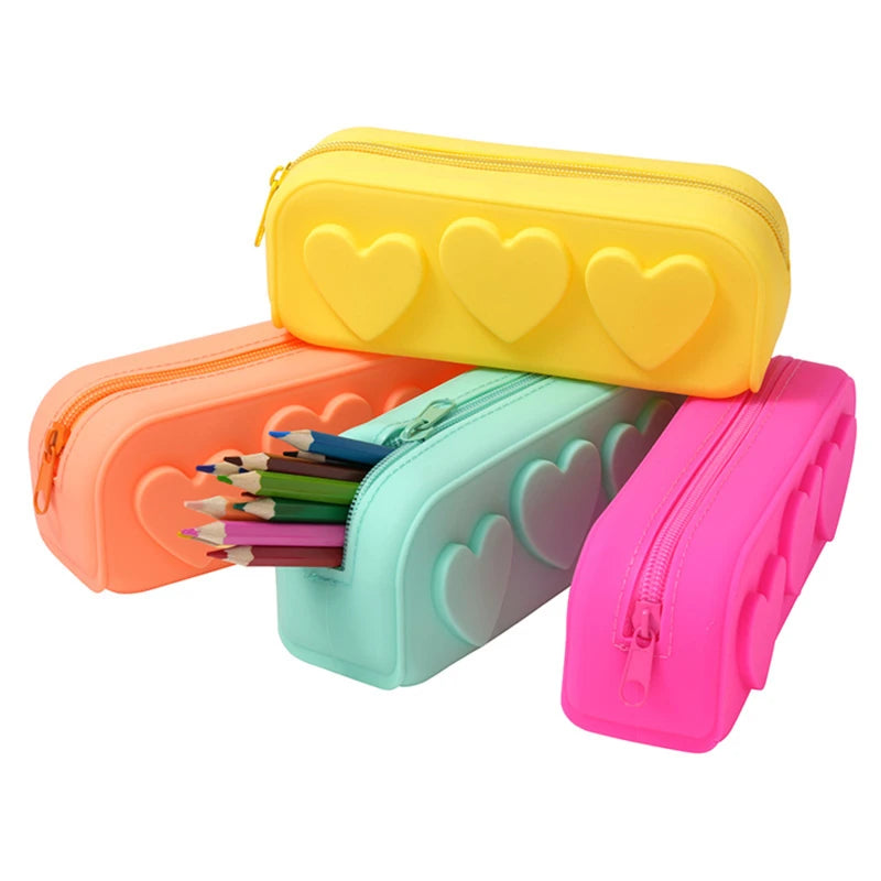 Love Stationery Silicone Pencil Case