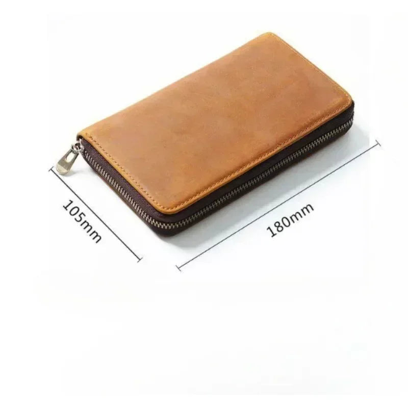 Leather Zipper Retro Pen Pouch