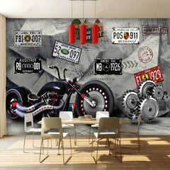 Custom 3D Mural Motorcycle Wallpaper