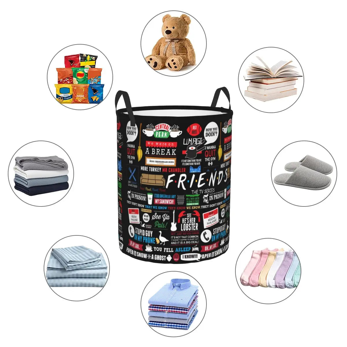 Friends Collage Laundry Basket