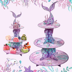 Mermaid Cake & Cupcake Stand