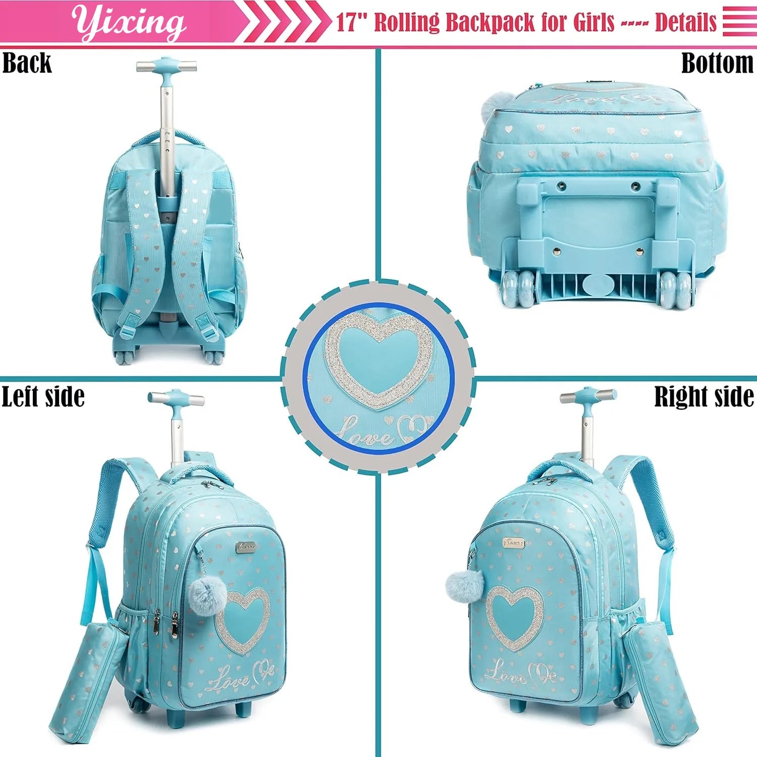 Children's Wheeled Backpack Bag Set