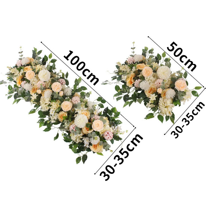 50/100cm DIY Wedding Flower Wall Decoration Arrangement Supplies Silk Peonies Rose Artificial Floral Row Decor Wed Arch Backdrop