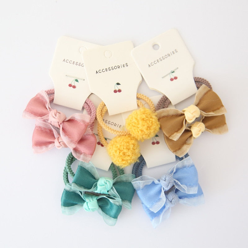 Baby Hair Band Girls Ties Bows Elastic Rubber Band Scrunchies