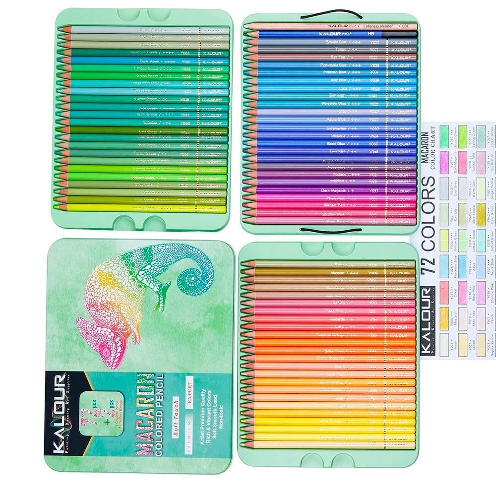 72 Piece Macaron Colored Pencils Set