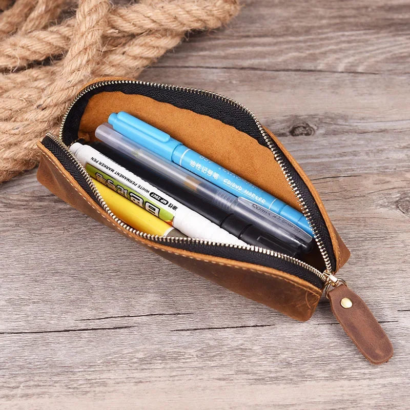 Handmade Genuine Leather Pencil Bag