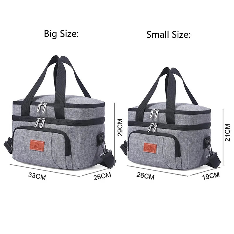 Multifunctional Double Layers Lunch Bags