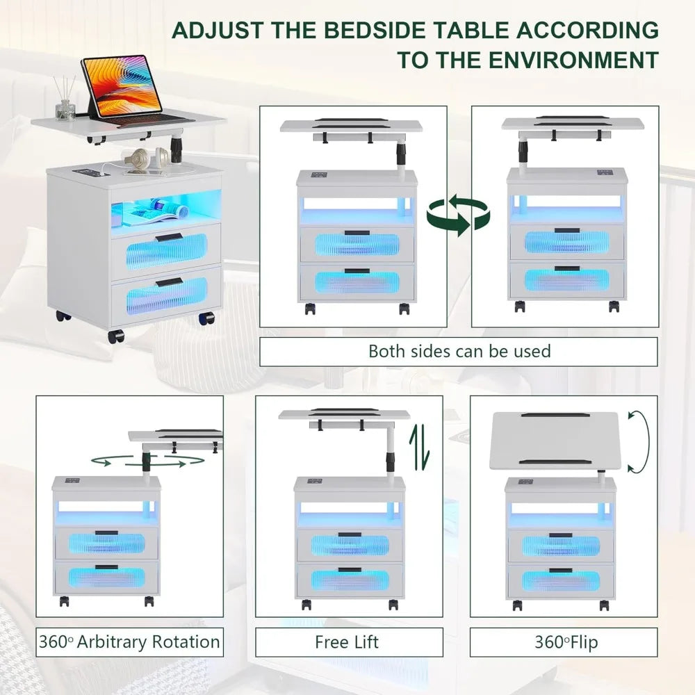 Wireless Charging Station Nightstand with