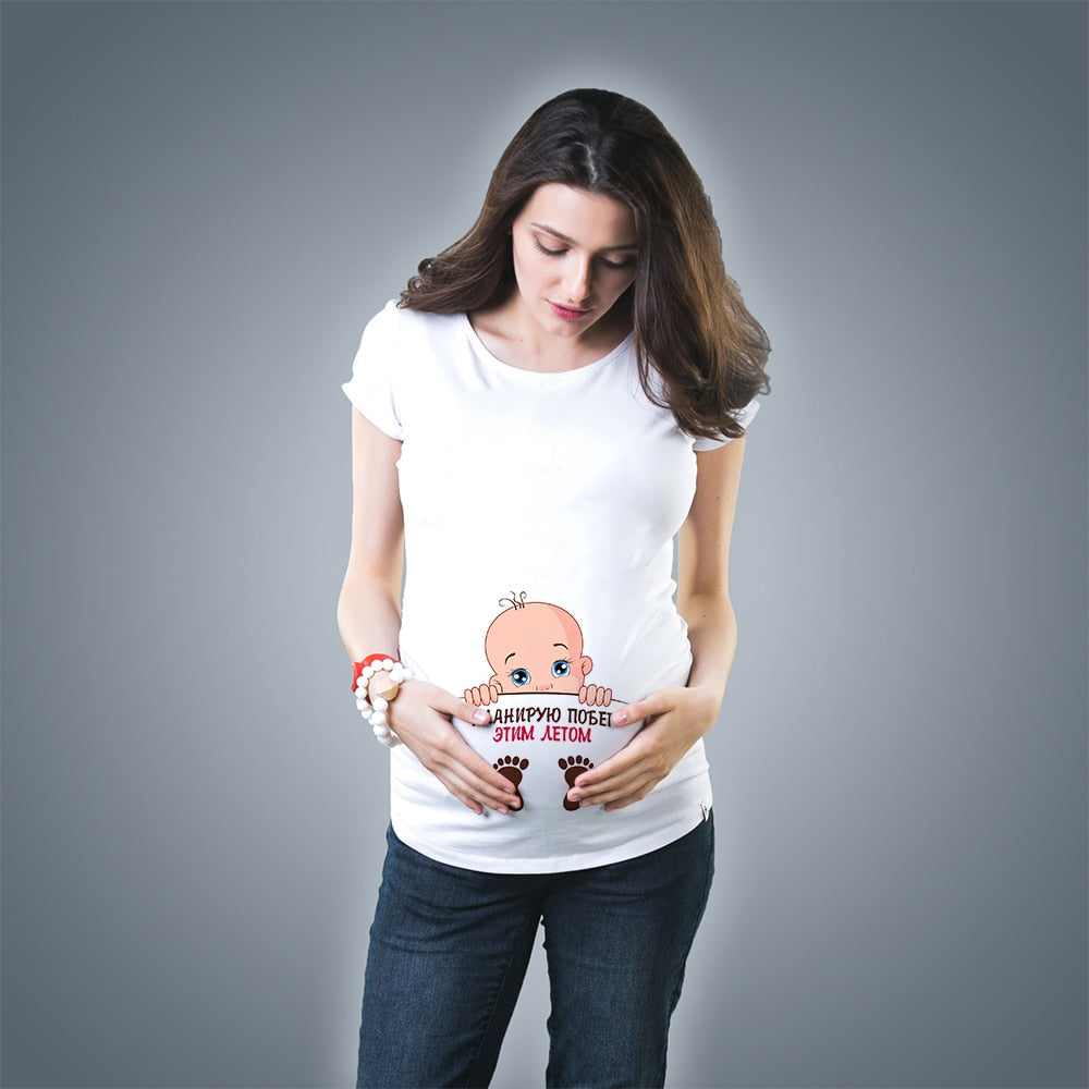 Cute Baby Pregnant Maternity Pregnancy T Shirts Funny