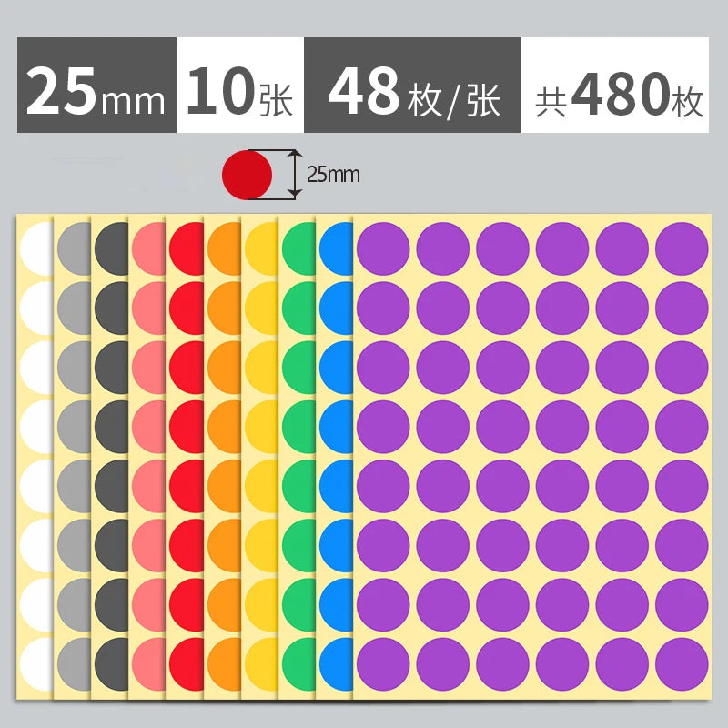 Round Color Coded Adhesive Label