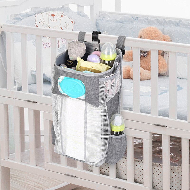 Baby Crib Hanging Storage Bag Diaper Nappy Organizer