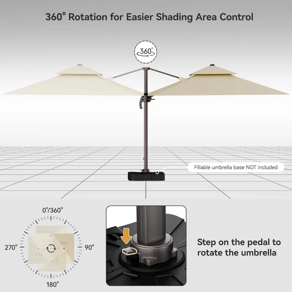 9x12FT Cantilever Outdoor Patio Umbrellas