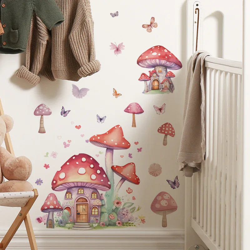 Cartoon Mushroom Vinyl Wall Stickers