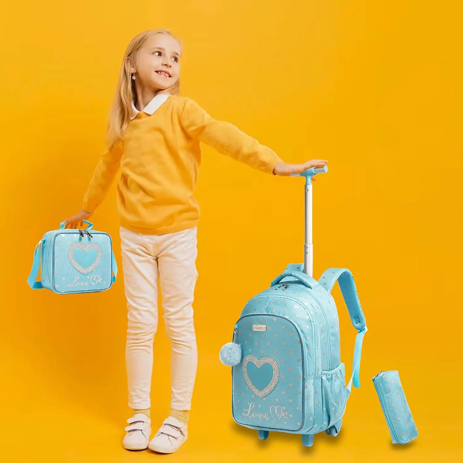 Children's Wheeled Backpack Bag Set