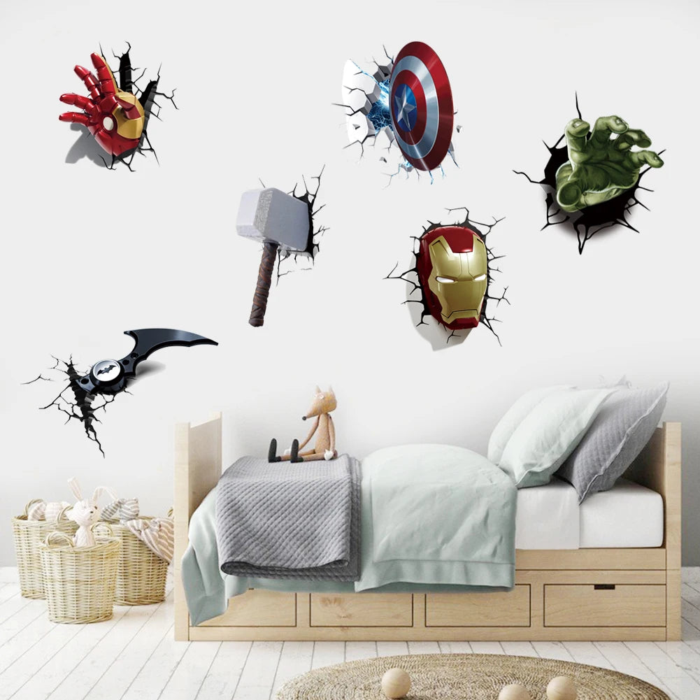 3D Superhero Wallpaper Stickers