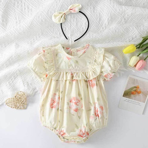 Toddler Baby Girl Romper Print Infant Jumpsuit 0-24M