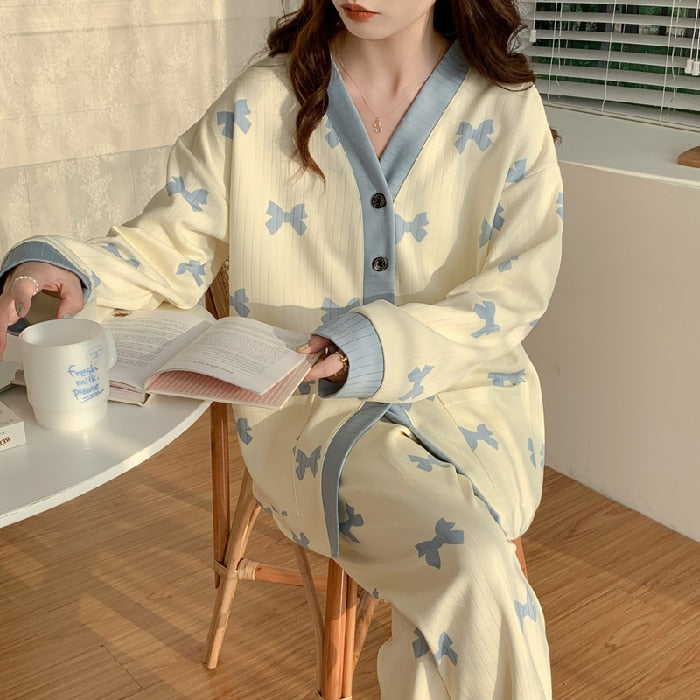 2023 Maternity Clothings Suit Spring Long Sleeve Pajamas Set Cartoon Printed Women Nursing Pyjama Pregnant Breastfeeding Clothes