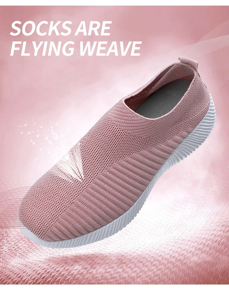 Women Shoes Breathable Flats Elastic Flat Shoes For Women Sneakers Spring Summer Footwear Lightweight Sports Shoes