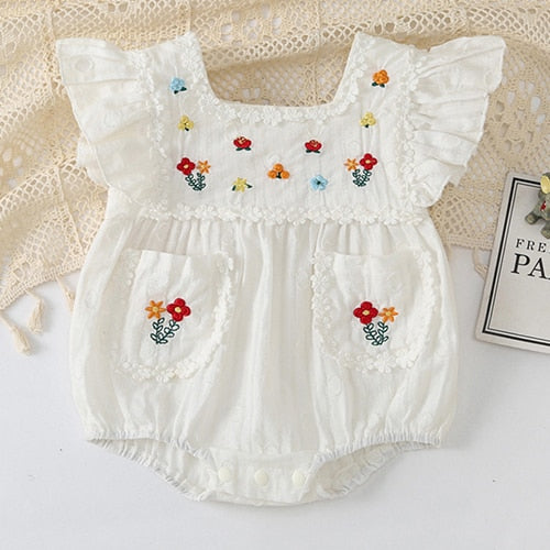 Toddler Baby Girl Romper Print Infant Jumpsuit 0-24M