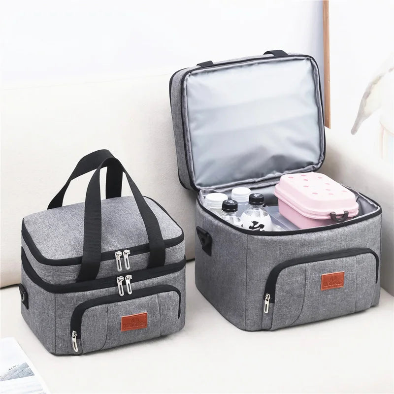 Multifunctional Double Layers Lunch Bags